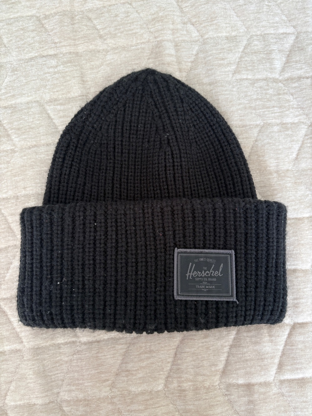 Herschel Supply Company Black Ribbed Cuffed Beanie
